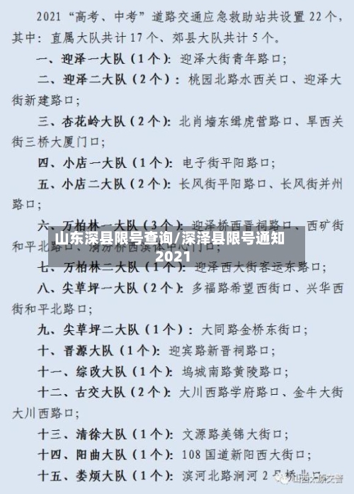 山东深县限号查询/深泽县限号通知2021