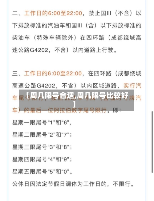 【周几限号合适,周几限号比较好】-第3张图片