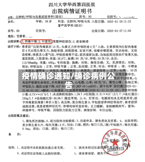 疫情确诊通知/确诊病例公告