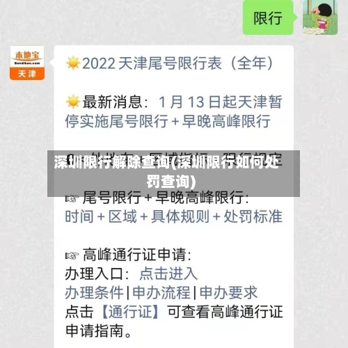 深圳限行解除查询(深圳限行如何处罚查询)