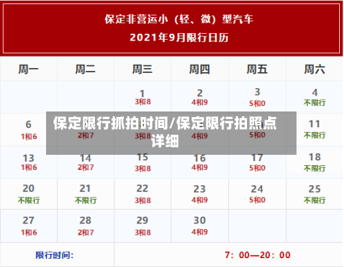 保定限行抓拍时间/保定限行拍照点详细-第2张图片