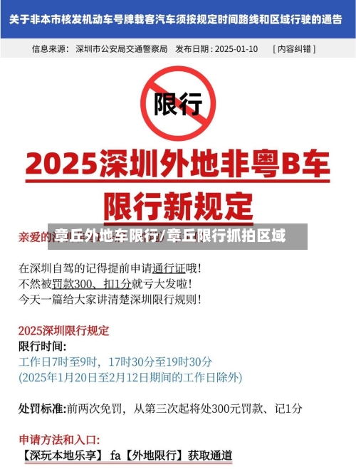 章丘外地车限行/章丘限行抓拍区域-第2张图片