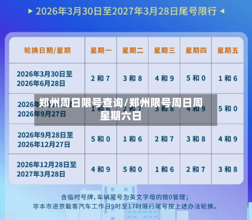 郑州周日限号查询/郑州限号周日周星期六日-第3张图片