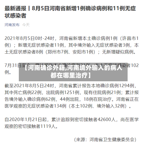 【河南确诊外籍,河南境外输入的病人都在哪里治疗】-第2张图片