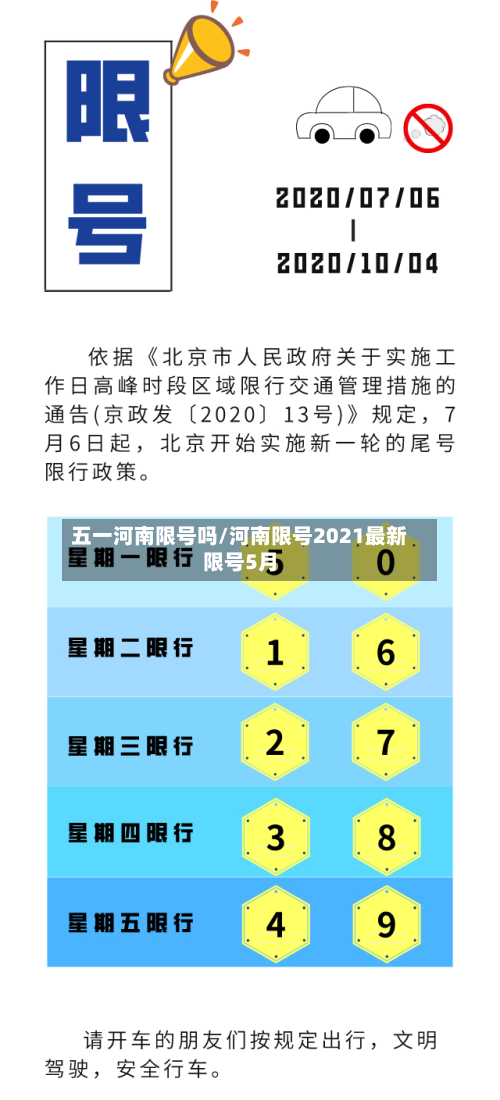 五一河南限号吗/河南限号2021最新限号5月-第2张图片