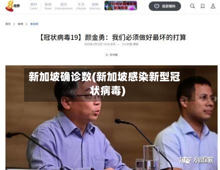 新加坡确诊数(新加坡感染新型冠状病毒)-第3张图片