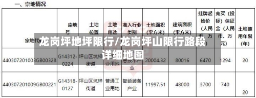 龙岗坪地坪限行/龙岗坪山限行路段详细地图