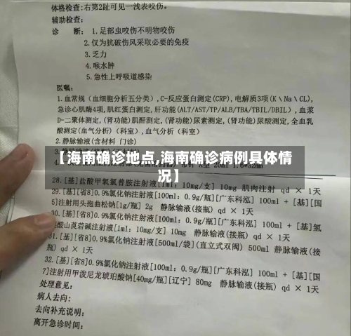 【海南确诊地点,海南确诊病例具体情况】