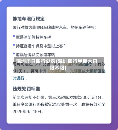 深圳周日限行处罚(深圳限行星期六日限不限)
