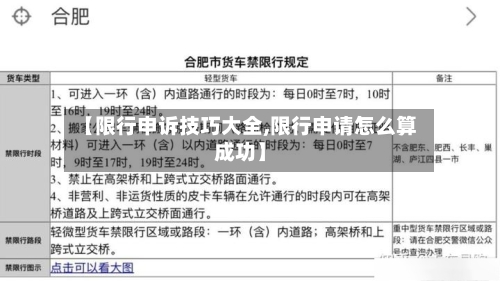 【限行申诉技巧大全,限行申请怎么算成功】-第3张图片