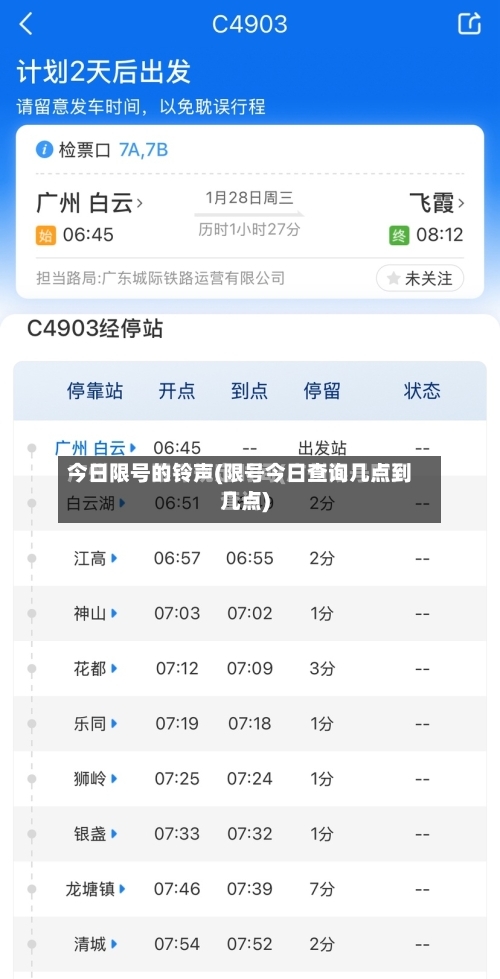 今日限号的铃声(限号今日查询几点到几点)-第2张图片