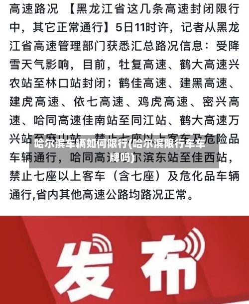 哈尔滨车辆如何限行(哈尔滨限行车车牌吗)-第2张图片