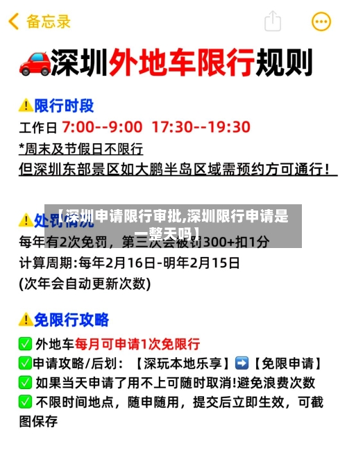 【深圳申请限行审批,深圳限行申请是一整天吗】-第2张图片