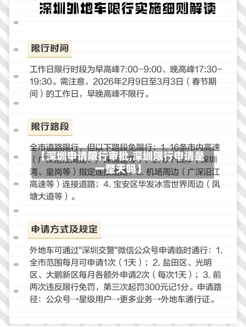 【深圳申请限行审批,深圳限行申请是一整天吗】-第3张图片